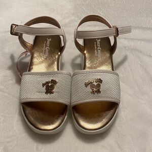 Juicy Couture Gold and Cream Sandals